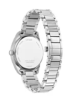 Women's Classic Arezzo Silver-Tone Stainless Steel Bracelet Watch