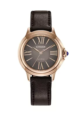 Women's Classic Ceci Rose Gold Tone 32 Millimeter Watch with Brown Leather Strap