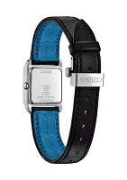 Women's Dress/Classic Eco Bianca Black Apple Leather Strap Watch 