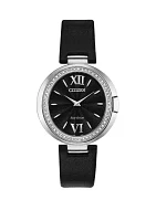 Women's Capella Black Leather Strap Watch