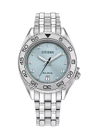 Women's Sport Luxury Silver Tone Stainless Steel Bracelet Watch 