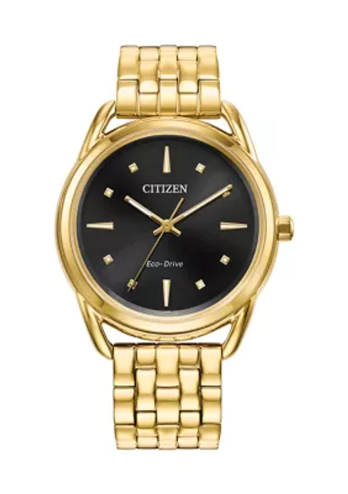 Women's Classic Gold-Tone Stainless Steel Bracelet Watch