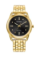 Women's Classic Gold-Tone Stainless Steel Bracelet Watch