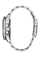 Bulova Mens Sport Luxury AUTO Sport Silver-Tone Stainless Steel Bracelet Watch - 42 mm