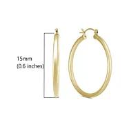 14k Yellow Gold 3MM Thick Tube Hoop Earrings (24MM)