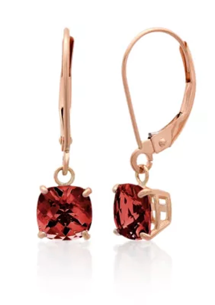 10k Rose Gold Garnet Earrings