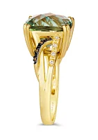  Ring featuring 6.5 ct. t.w. Mint Julep Quartz™, Chocolate Diamonds®, Nude Diamonds™ set in 14K Honey Gold™