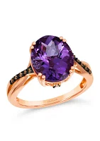 4 ct. t.w. Grape Amethyst™, Nude Diamonds™, 1/20 ct. t.w. Chocolate Diamonds® Ring in 14K Strawberry Gold®