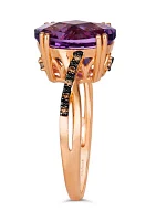 4 ct. t.w. Grape Amethyst™, Nude Diamonds™, 1/20 ct. t.w. Chocolate Diamonds® Ring in 14K Strawberry Gold®