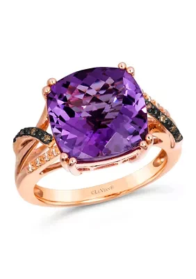 6.25 ct. t.w. Grape Amethyst™, Chocolate Diamonds®, Nude Diamonds™ Ring in 14K Strawberry Gold®