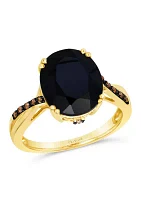 3.87 ct. t.w. Onyx, Nude Diamonds™, 1/20 ct. t.w. Chocolate Diamonds® Ring in 14K Honey Gold™