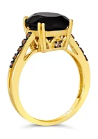 3.87 ct. t.w. Onyx, Nude Diamonds™, 1/20 ct. t.w. Chocolate Diamonds® Ring in 14K Honey Gold™