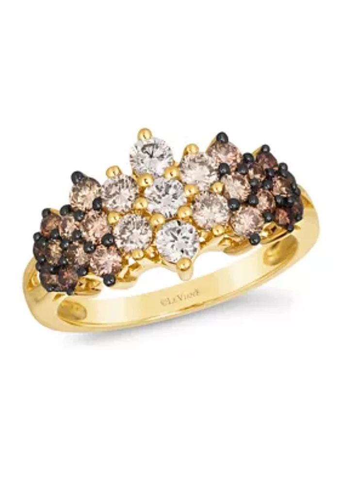 Ombré Ring featuring 1.36 ct. t.w. Chocolate Diamonds® set 14K Honey Gold™