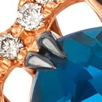 Pendant featuring 3.25 ct. t.w. Deep Sea Blue Topaz™, 1/5 ct. t.w. Chocolate Diamonds®, 1/5 ct. t.w. Nude Diamonds™ set in 14K Strawberry Gold®