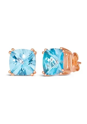 8.5 ct. t.w. Ocean Blue Topaz™ Earrings in 14K Strawberry Gold® Plated 925 Sterling Silver