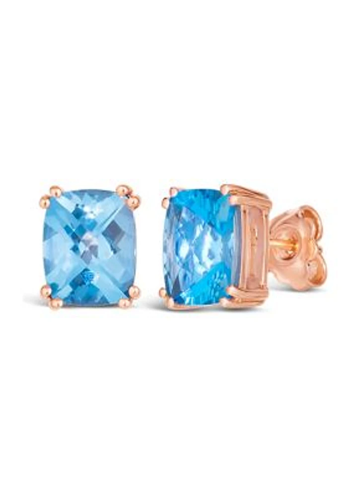 5.63 ct. t.w. Ocean Blue Topaz™ Earrings in 14K Strawberry Gold® Plated 925 Sterling Silver 