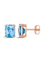 5.63 ct. t.w. Ocean Blue Topaz™ Earrings in 14K Strawberry Gold® Plated 925 Sterling Silver 