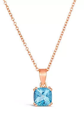 1.62 ct. t.w. Ocean Blue Topaz™ Square Pendant Necklace in Gold Over Silver