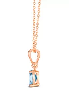 1 ct. t.w. Ocean Blue Topaz™  Pendant Necklace in 14K Strawberry Gold® Plated 925 Sterling Silver 