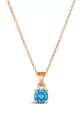 Pendant Necklace featuring 7/8 ct. t.w. Ocean Blue Topaz™  in Strawberry Gold® Plated Sterling Silver