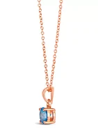 Pendant Necklace featuring 7/8 ct. t.w. Ocean Blue Topaz™  in Strawberry Gold® Plated Sterling Silver