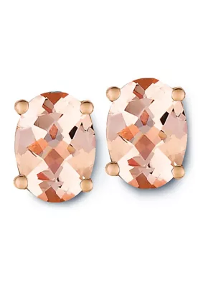 1.75 ct. t.w. Peach Morganite Earrings in Rose Gold Plated Sterling Silver