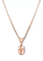 1.33 ct. t.w. Peach Morganite Pendant in Rose Gold Plated Sterling Silver