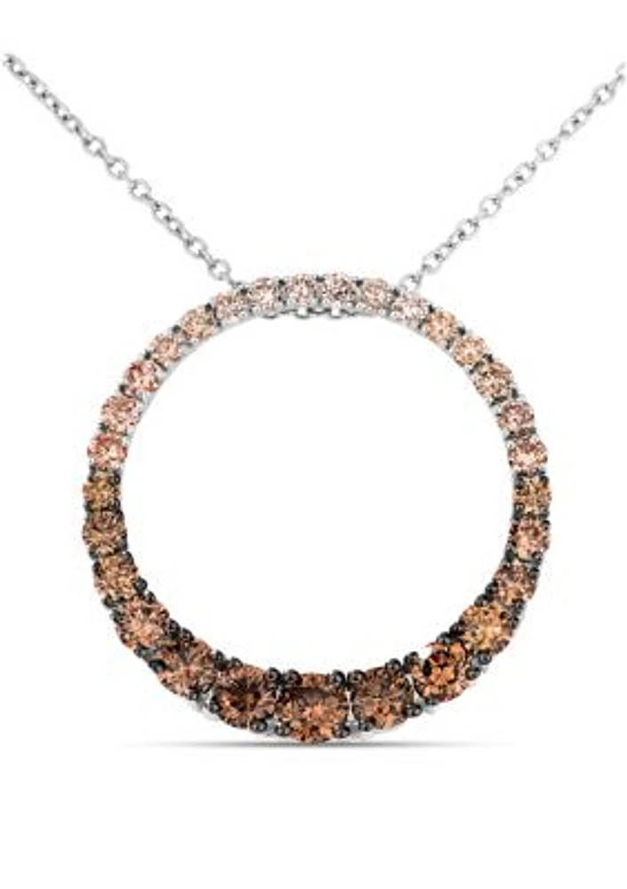 1.20 ct. t.w. Chocolate Ombré Diamonds®  Ombré Pendant Necklace in 14K Vanilla Gold®