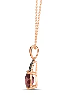 1/10 ct. t.w. Diamond and 3.85 ct. t.w. Rhodolite Pendant Necklace and Earrings Set in 14K Honey Gold™