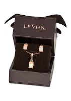 1/5 ct. t.w. Vanilla Diamond® and 1.75 ct. t.w. Opal Earrings and Pendant Necklace Set in 14K Strawberry Gold® 