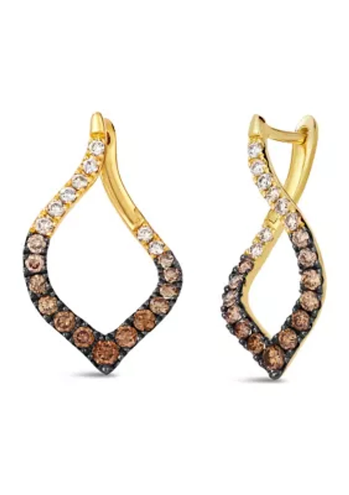  Ombre Earrings featuring 1.25 ct. t.w. Chocolate Ombré Diamonds® set in 14K Honey Gold™