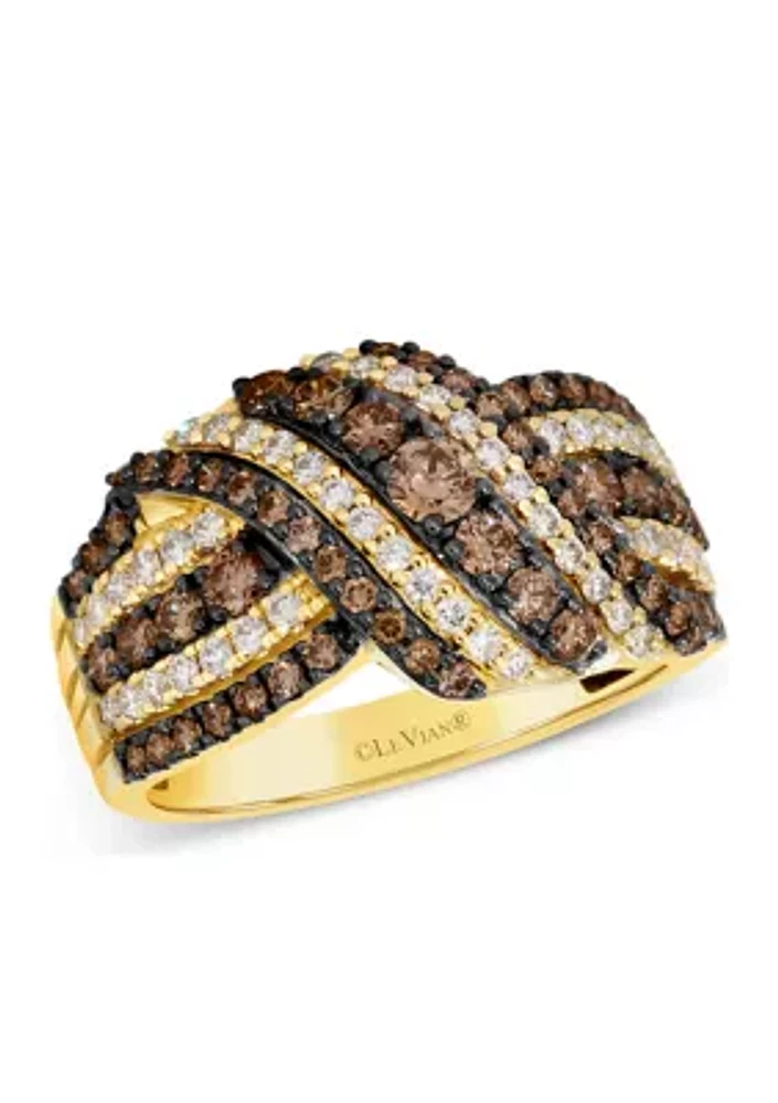 Ring featuring 1.2 ct. t.w. of Chocolate Diamonds® and Nude Diamonds™ set in 14K Honey Gold