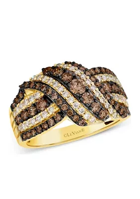 Ring featuring 1.2 ct. t.w. of Chocolate Diamonds® and Nude Diamonds™ set 14K Honey Gold