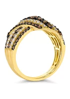 Ring featuring 1.2 ct. t.w. of Chocolate Diamonds® and Nude Diamonds™ set in 14K Honey Gold