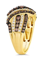 Ring featuring 1.2 ct. t.w. of Chocolate Diamonds® and Nude Diamonds™ set in 14K Honey Gold