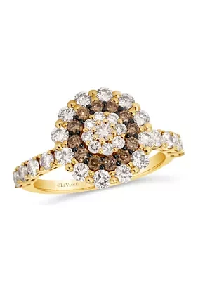 Ring featuring 1.62 ct. t.w. Nude Diamonds™ and Chocolate Diamonds® set 14K Honey Gold™