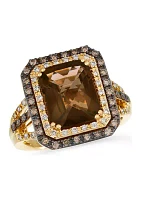 Ring featuring 4 ct. t.w. Chocolate Quartz®, 1/2 ct. t.w. of Chocolate Diamonds® and Nude Diamonds™ set in 14K Honey Gold™