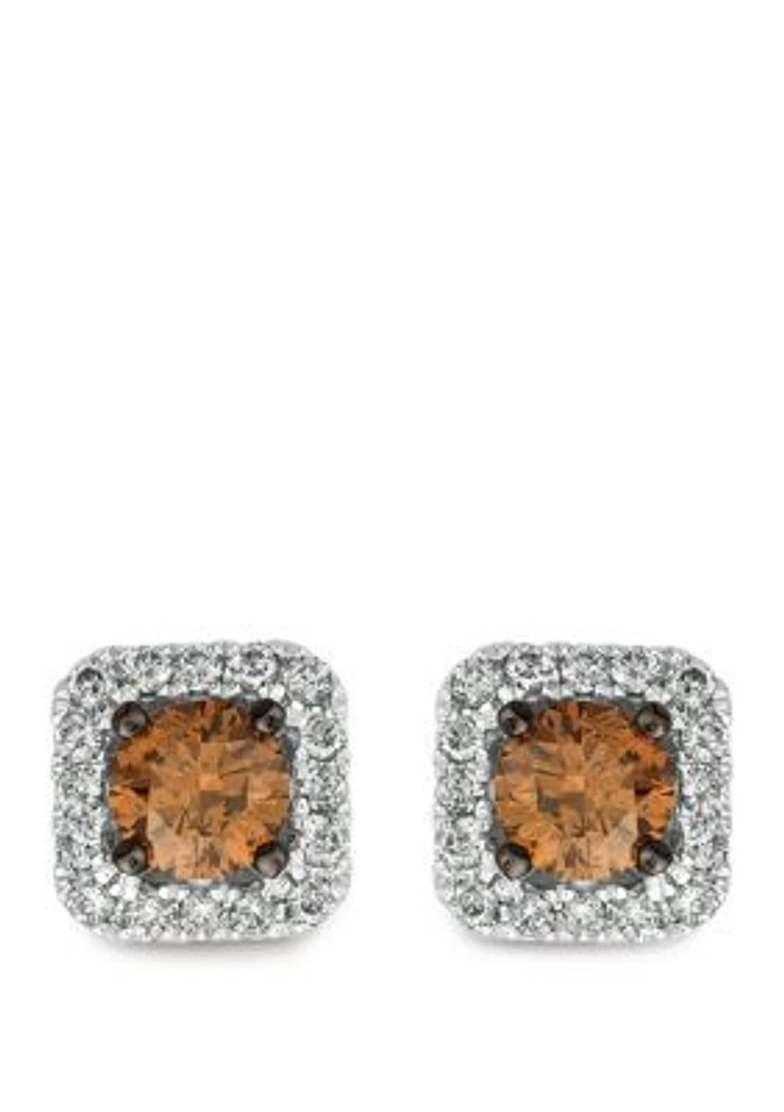 5/8 ct. t.w. Chocolate Diamonds® and 1/4 ct. t.w. Nude Diamonds™ Earrings in 14k Vanilla Gold®