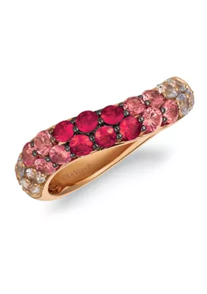 Le Vian® Red Carpet® Ring featuring 7/8 ct. t.w. Strawberry Ombré®, 1/2 ct. t.w. White Sapphire, in 14K Strawberry Gold®”