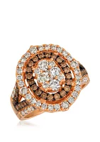 Creme Brulee® 1.33 ct. t.w. Nude Diamonds™, 5/8 Chocolate Diamonds® Ring 14k Strawberry Gold®