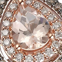 Creme Brulee® 1.0 ct. t.w. Peach Morganite™, 1/3 Chocolate Diamonds®, Nude Diamonds™ Ring 14k 2-Tone Gold