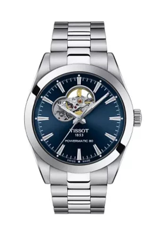 Gentleman Powermatic 80 Open Heart Watch in Stainless Steel