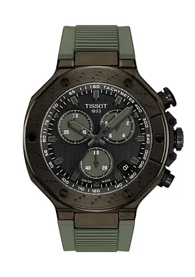 T-Race GTS Green Black Indices Subdials Chronograph Watch