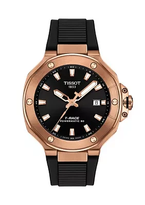 Trace GTS PW80 Nivachron Rose Gold Stainless Steel Black Rubber Watch