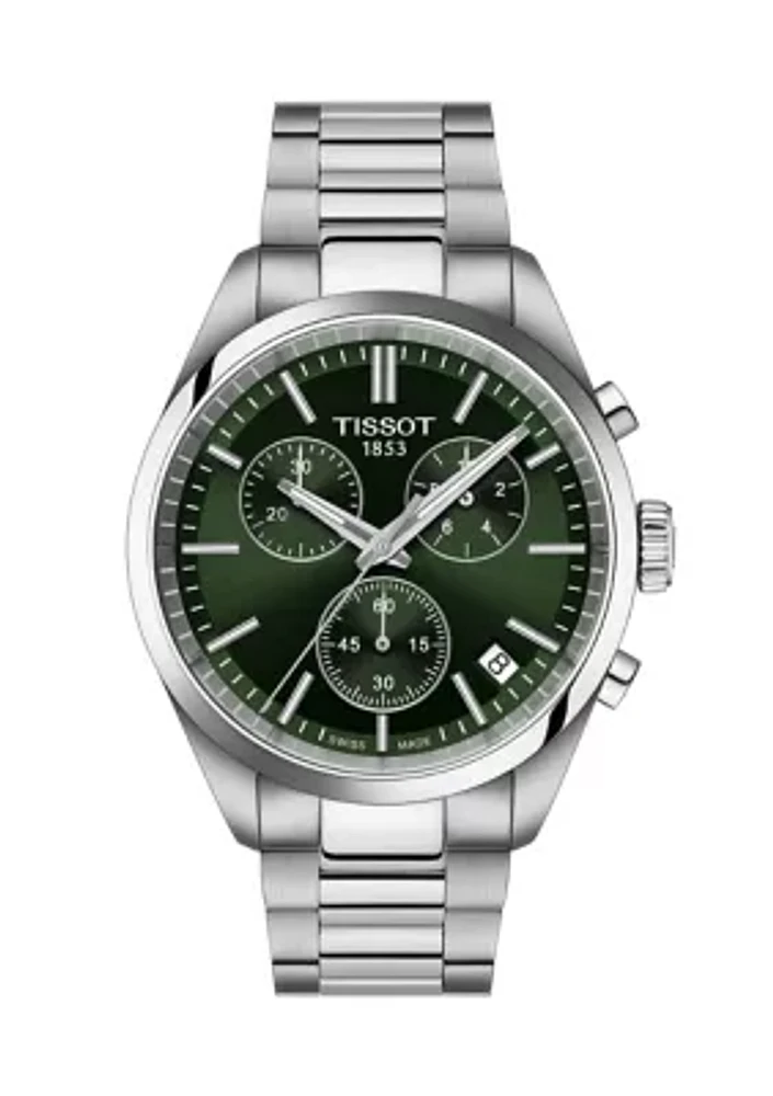 PR100 GTS Stainless Steel Green Bracelet Chronograph Watch