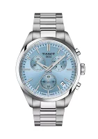 PR100 GTS Stainless Steel Ice Blue Chronograph Watch