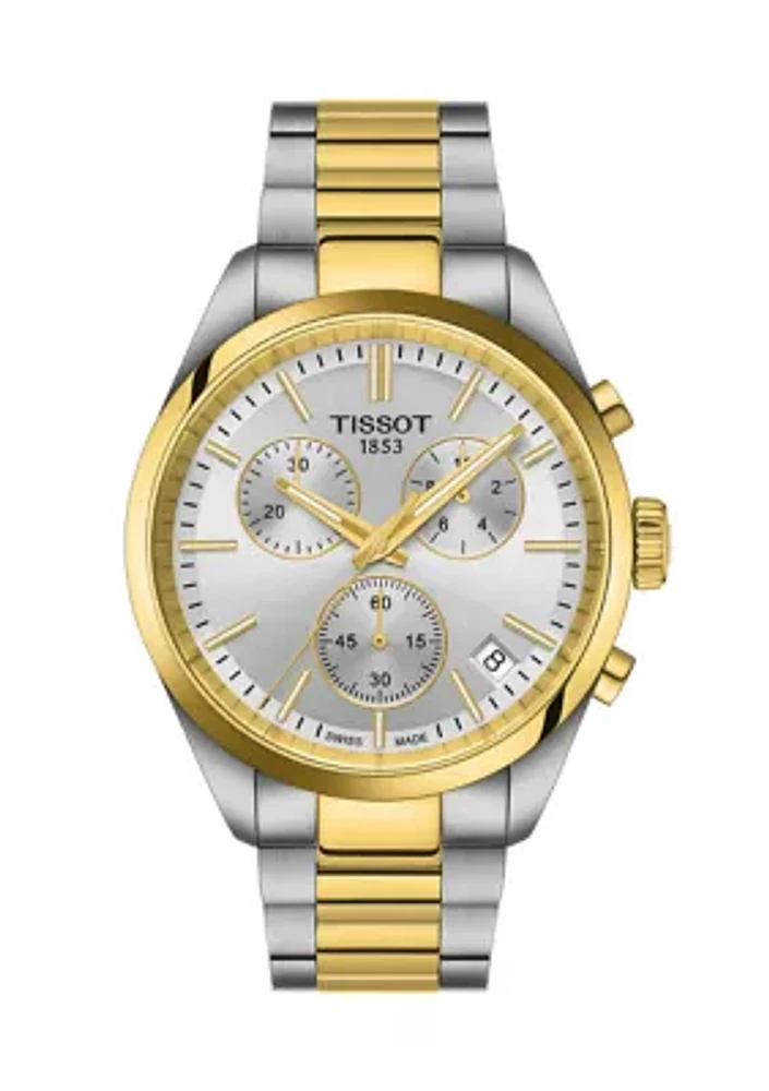 PR100 GTS Two Tone Stainless Steel Bracelet Chronograph Watch