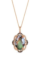 10 ct. t.w. Peacock Aquaprase™, 1/5 ct. t.w. Chocolate Diamonds®, 1/3 ct. t.w. Nude Diamonds™ Pendant Necklace in 14K Strawberry Gold®