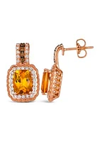 Chocolatier® Drop Earrings featuring 2.33 ct. t.w. Cinnamon Citrine®, 1/10 ct. t.w. Chocolate Diamonds®, 3/8 ct. t.w. Vanilla Diamonds®  in 14K Strawberry Gold®