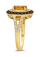  Ring featuring 1 ct. t.w. Cinnamon Citrine®, 1/4 ct. t.w. Chocolate Diamonds®, 1/4 ct. t.w. Nude Diamonds™ in 14K Honey Gold™